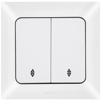 Проходной выключатель 2-клавишный NE-AD ARAS 93-110-52 белый