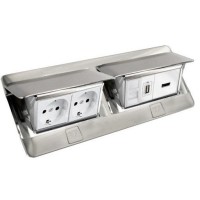 Лючок із висувним блоком Legrand 54013 8М (алюміній)