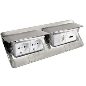 Лючок із висувним блоком Legrand 54013 8М (алюміній)