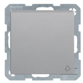 Розетка с з/к и крышкой алюминий Berker Q.х