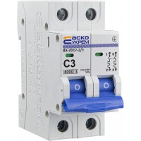 Модульний автоматичний вимикач Аско-Укрем ВА-2017/C 2р 3А (A0010170035)