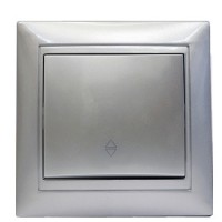 Одинарний прохідний вимикач Elcor Emily 9215 (211548) (сірий металік)