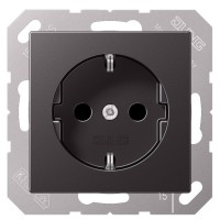Розетка з накладкою Jung Eco Profi EP1420AN із заземленням антрацит