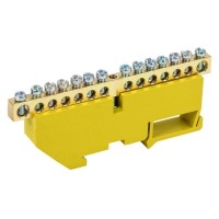 Ізольована шина TNSy «N/PE» ШЛІ6х9-14 на DIN-рейку жовта (TNSy5503128)