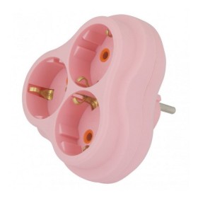 Тройник Nilson 3 гнезда с заземлением розовый ( 40520101 )