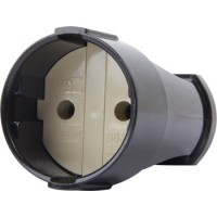 Штепсельное гнездо E.Next e.socket.001.10.black 10А без заземления черная (p017002)