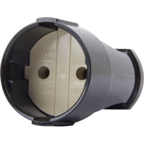 Штепсельне гніздо E.Next e.socket.001.10.black 10А без заземлення чорна (p017002)