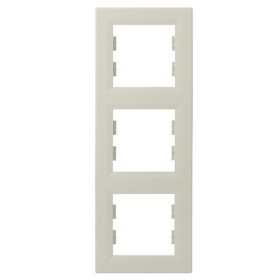 Рамка 3-местная вертикальная кремовая Asfora, EPH5810323
