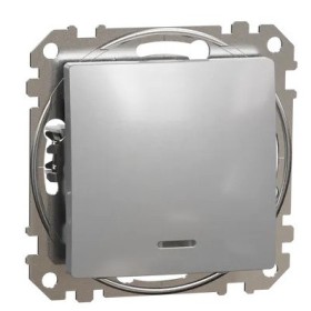 Выключатель Schneider Electric Sedna Design & Elements с подсветкой алюминий SDD113101L
