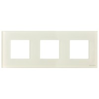 Трехместная рамка ABB Zenit N2273 CB стекло (белая)