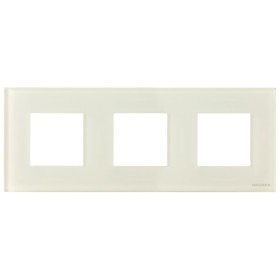 Трехместная рамка ABB Zenit N2273 CB стекло (белая)