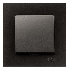 Вимикач 1-кнопковий Gunsan Eqona чорний