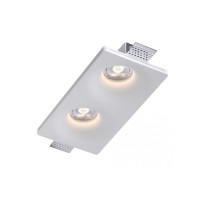 Гіпсовий точковий врізний світильник Kloodi KD-GIPS SQ120x240 H45 GU10 2x10W IP20 Wh