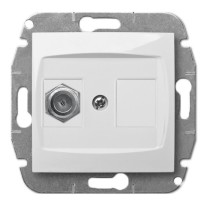 Телевізійна TV FF розетка Elektro-Plast Carla 1786-10 (білий)