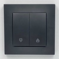 Вимикач EL-BI VEGA чорний мат жалюзі 2-кл ( 609-014800-216 )