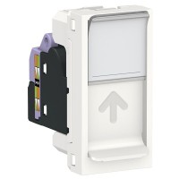 Одинарна комп'ютерна розетка Schneider Electric NU341418 RJ45 cat.6 UTP із полем для напису 1М (біла)