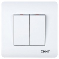 Проходной выключатель 2-клавишный Chint NEW3 белый (715382)