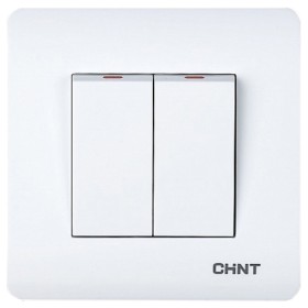 Проходной выключатель 2-клавишный Chint NEW3 белый (715382)