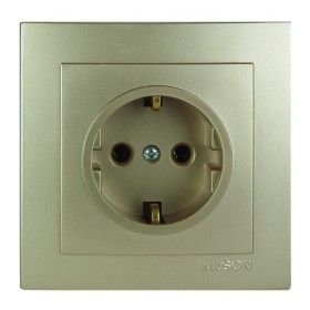 Розетка Nilson Touran золото 1-я с заземлением ( 24151017 )