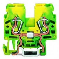 Проходная компакт-клемма Wago 870-917 DIN 15 (несоединяемая) (желто-зеленая)