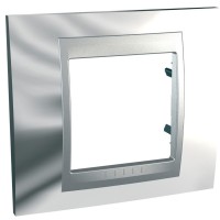 Рамка 1-местная, Unica Top, глянцевый хром/алюминий Schneider Electric