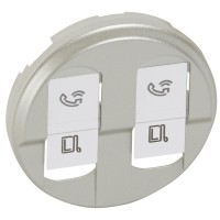 Двойная накладка RJ-45 розетки Legrand Celiane (068552) FTP cat6 (титан)