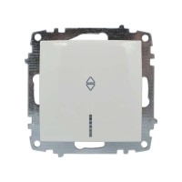 Выключатель ELBI ZENA белый 1кл проходной с подсветкой без рамки ( 609-010200-210 )