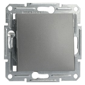 Вимикач 1-клавішний без рамки сталь Asfora, EPH0100162