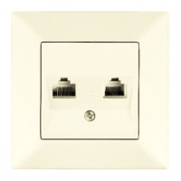 Розетка компьютер-телефон Meridian, RJ45 Cat.5e - RJ11 Cat.3, кремовый