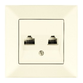 Розетка комп'ютер-телефон Meridian, RJ45 Cat.5e - RJ11 Cat.3, кремовий