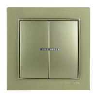 Выключатель Nilson Thor золото 2кл с подсветкой ( 27151004 )