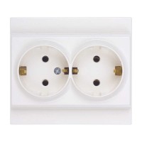 Розетка Nilson Moda біла 2-на з заземленням ( 21111025 )