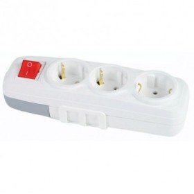 Колодка потрійна FAR LARA F502 з заземленням та вимикачем (7.5.2.92157)