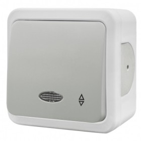 Накладний прохідний 1-кл вимикач NE-AD MULTIMA 92-51-05-I з led-підсвіткою білий