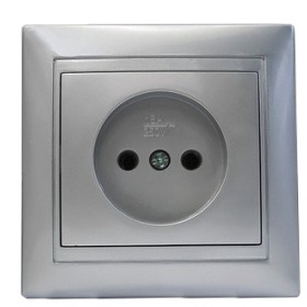 Розетка Elcor Emily 9215 (211575) без заземлення (сірий металік)