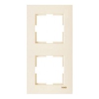 Рамка двойная вертикальная VIKO Karre кремовая