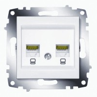 Розетка EL-BI ZENA белая компьютерная CAT6 RJ45 2-я без рамки ( 609-010200-248 )