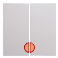 Клавіші для 2-клавішних вимикачів з червоною лінзою, полярна білизна матова, Berker S.1/B.3/B.7