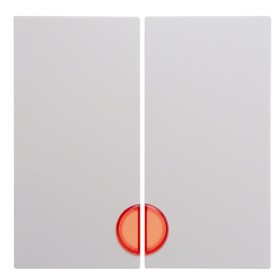 Клавіші для 2-клавішних вимикачів з червоною лінзою, полярна білизна матова, Berker S.1/B.3/B.7