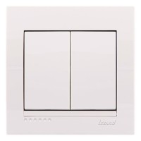 Выключатель 2-кл. белый, Deriy, Lezard