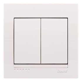 Вимикач 2-кл. білий, Deriy, Lezard