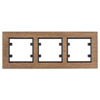 Горизонтальна тримісна рамка Hager WL9236 Lumina-Passion 3Х (дерево дуб)