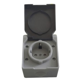 Розетка TNSy SURFACE с заземлением и крышкой IP54 серый (TNSy5000169)