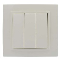 Вимикач ELBI ZENA кремовий 3кл з рамкою ( 500-010300-254 )