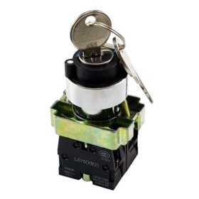 Переключатель TNSy XB2-BG53 1NO+1NO «I-0-II» с ключом слева и справа с самовозвратом (TNSy5500264)