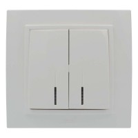 Вимикач ELBI ZENA білий 2кл з підсвіткою з рамкою ( 500-010200-203 )