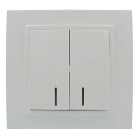 Вимикач ELBI ZENA білий 2кл з підсвіткою з рамкою ( 500-010200-203 )