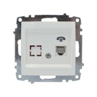 Розетка ELBI ZENA белая телефонная 1-я без рамки ( 609-010200-221 )