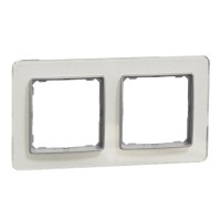 Двухпостовая рамка Schneider Electric Sedna Elements искусственное белое стекло SDD360802