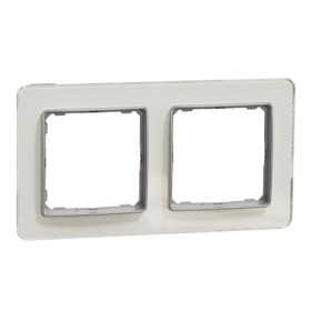 Двопостова рамка Schneider Electric Sedna Elements штучне біле скло SDD360802